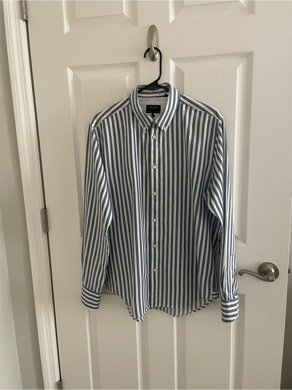Rag & bone Classic Blue & White Stripe Button-Down Shirt